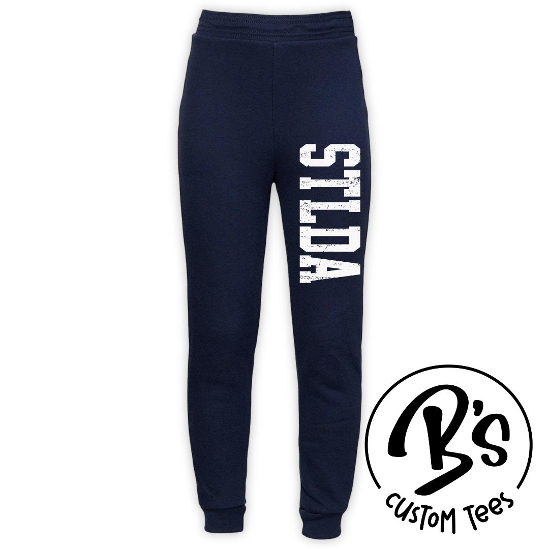 Youth Navy Joggers - STLDA Distressed