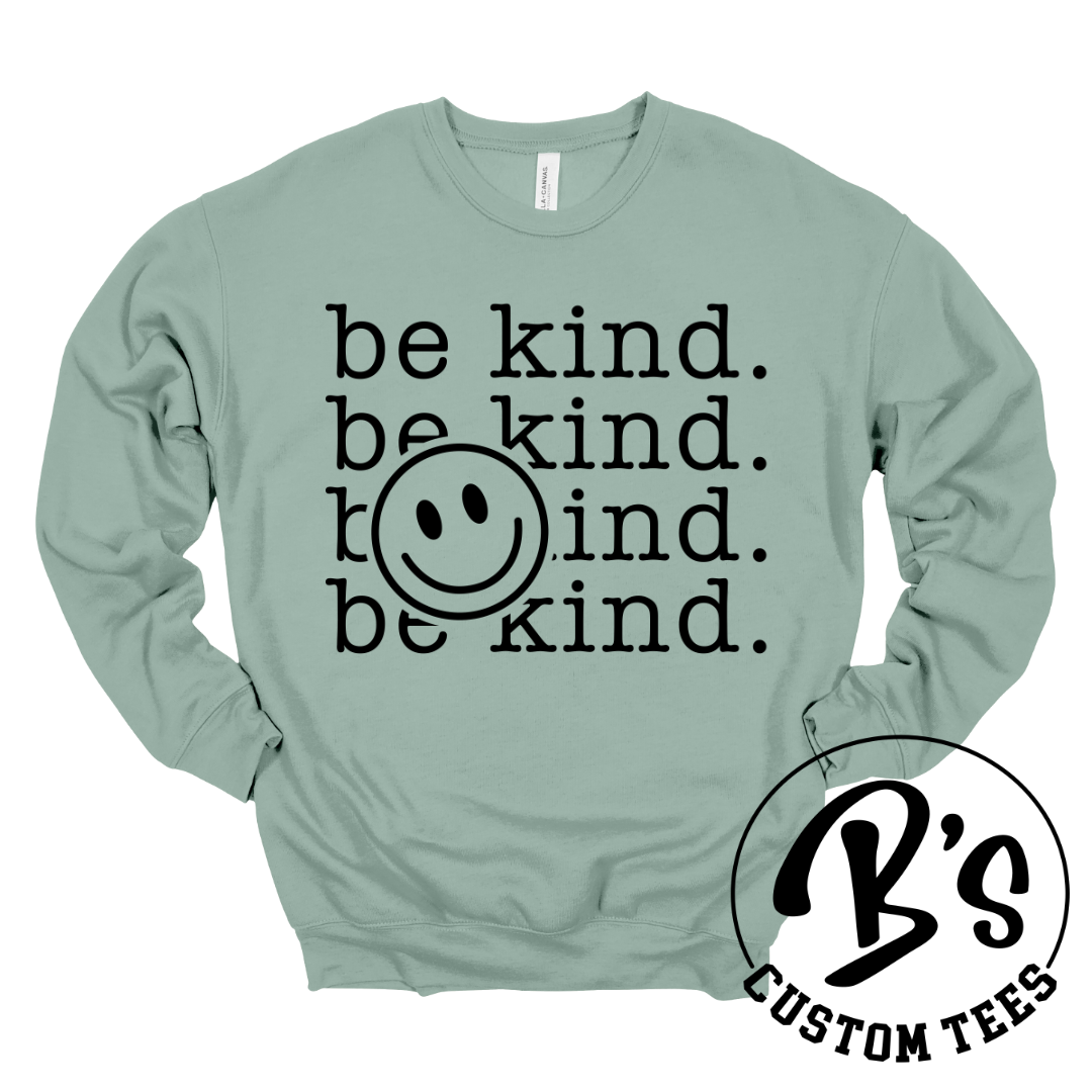 Be Kind Smiley Crew - Black Design