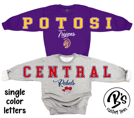 Oversized Letters Mascot Sweatshirt