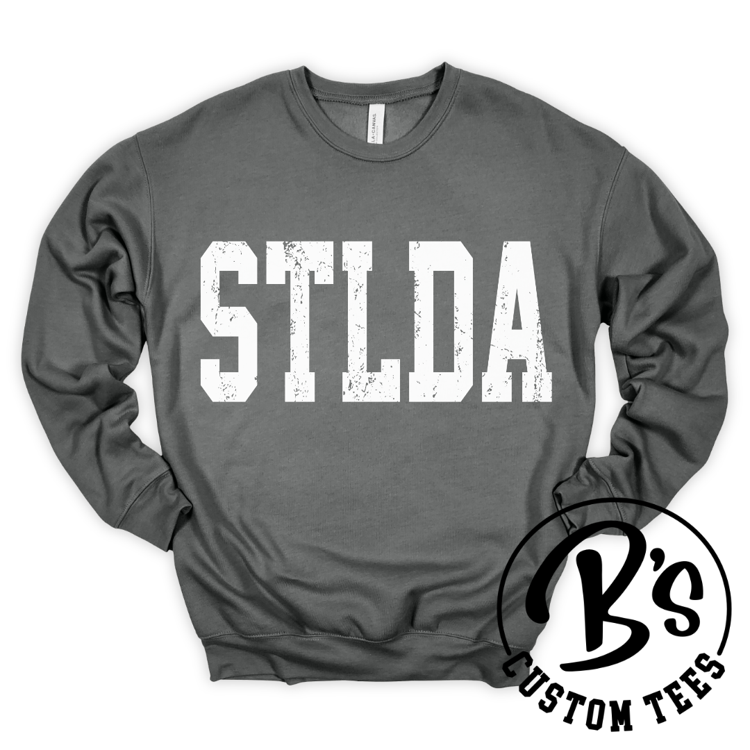 STLDA Distressed White Crew