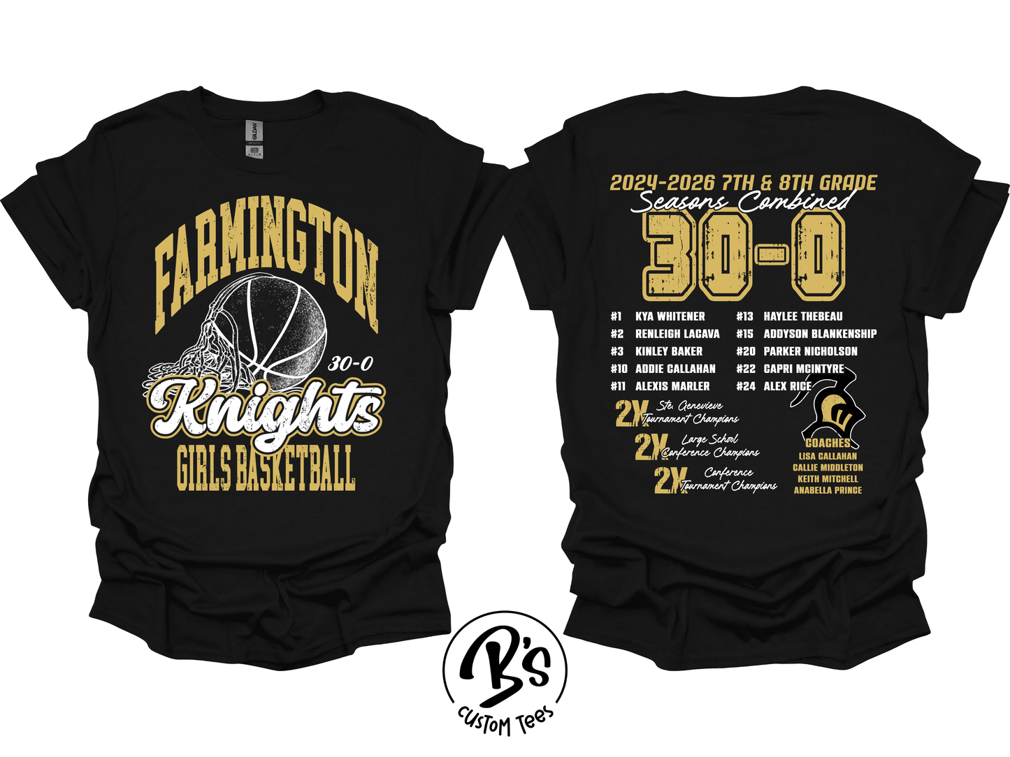 Farmington Girls Basketball 30-0 Tee