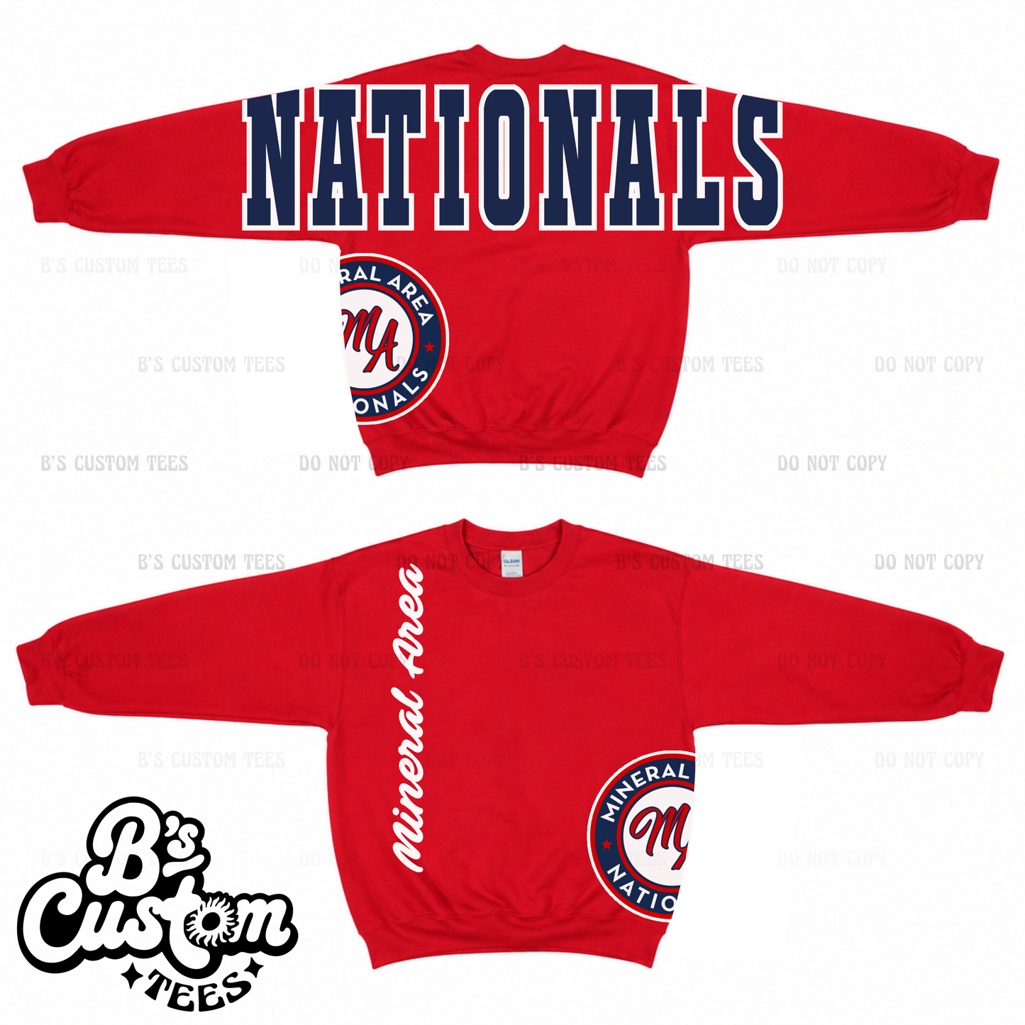 MA Nationals Side + Across the Sleeves Crewneck