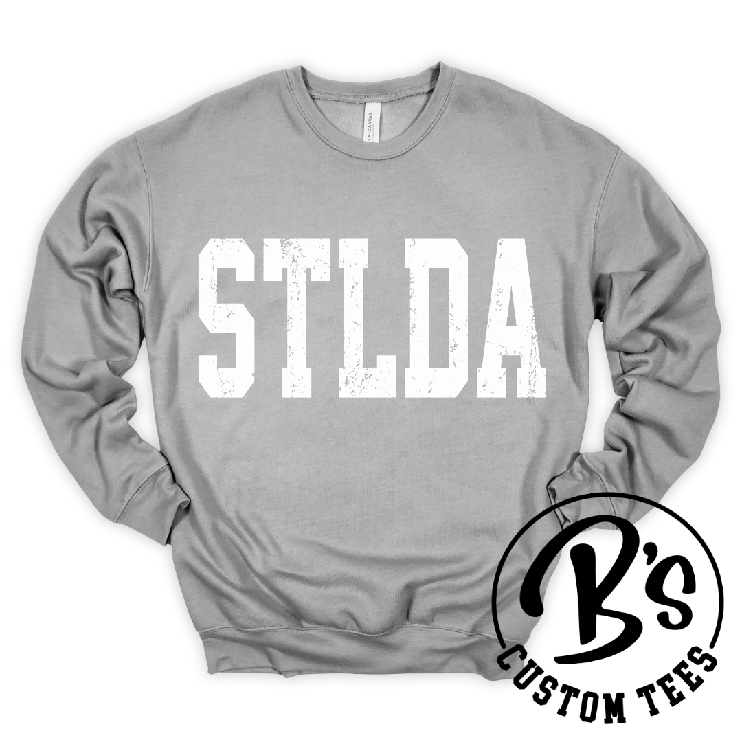 STLDA Distressed White Crew