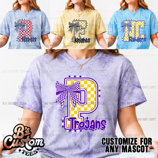 Checker Bow Mascot Custom