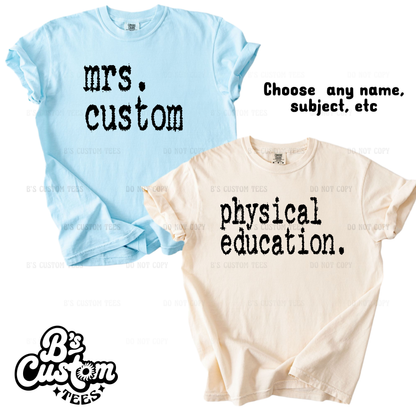 Typewriter Custom - Any Name, Subject, ETC (Copy)