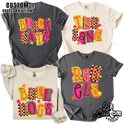 Neon Animal Print Mascot Custom