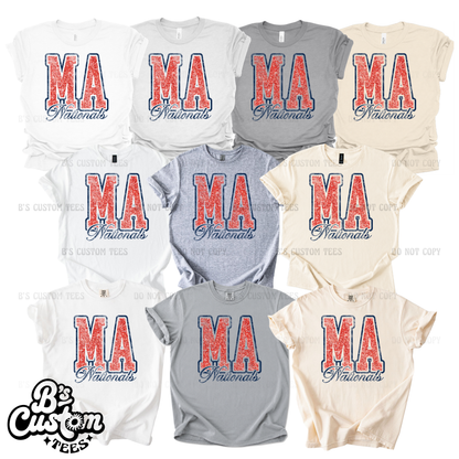 MA Nationals Distressed Glitter Letters