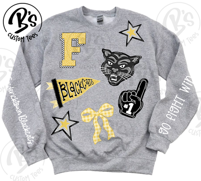 Blackcats Sweatshirt Collage + Sleeves