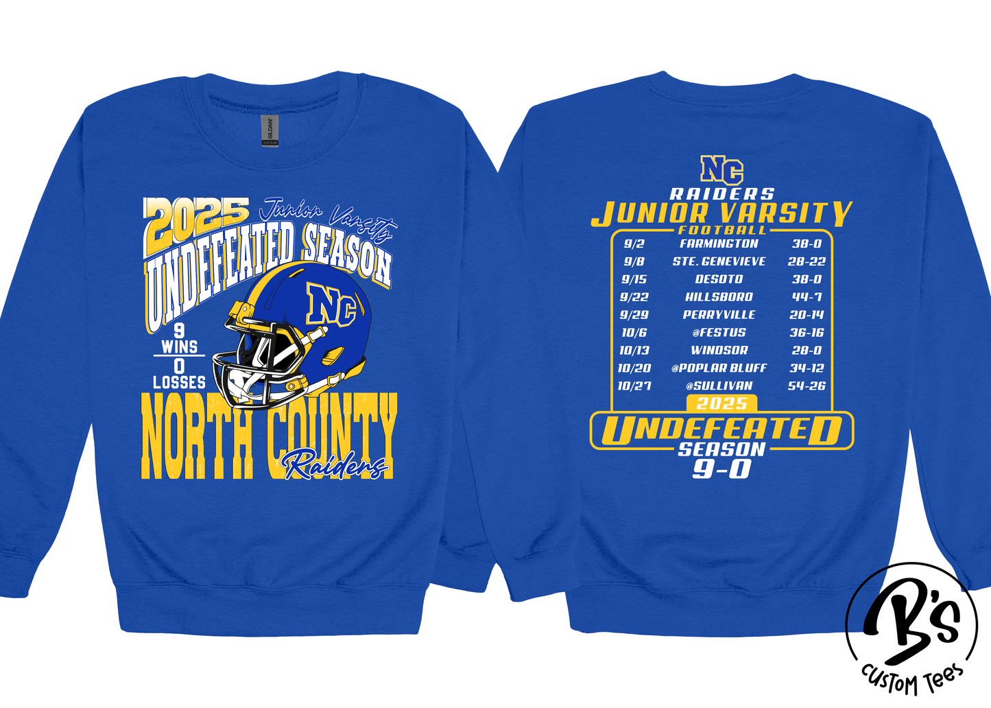 Raiders JV Football Undefeated Season - Crewneck Sweatshirt