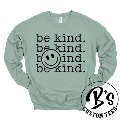 Be Kind Smiley Crew - Black Design