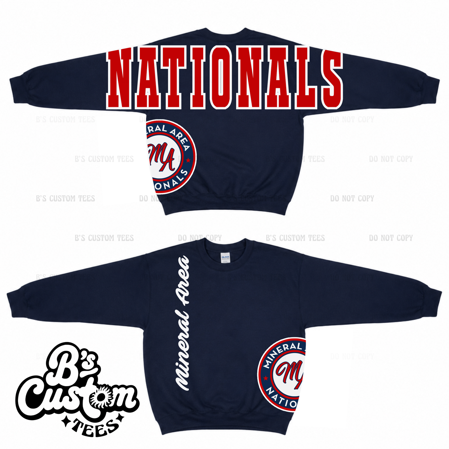 MA Nationals Side + Across the Sleeves Crewneck