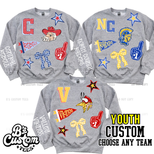 Mascot Collage Crewneck Custom Youth