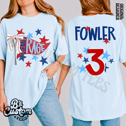 Team Flag + Polka Dot Stars *Personalized Back