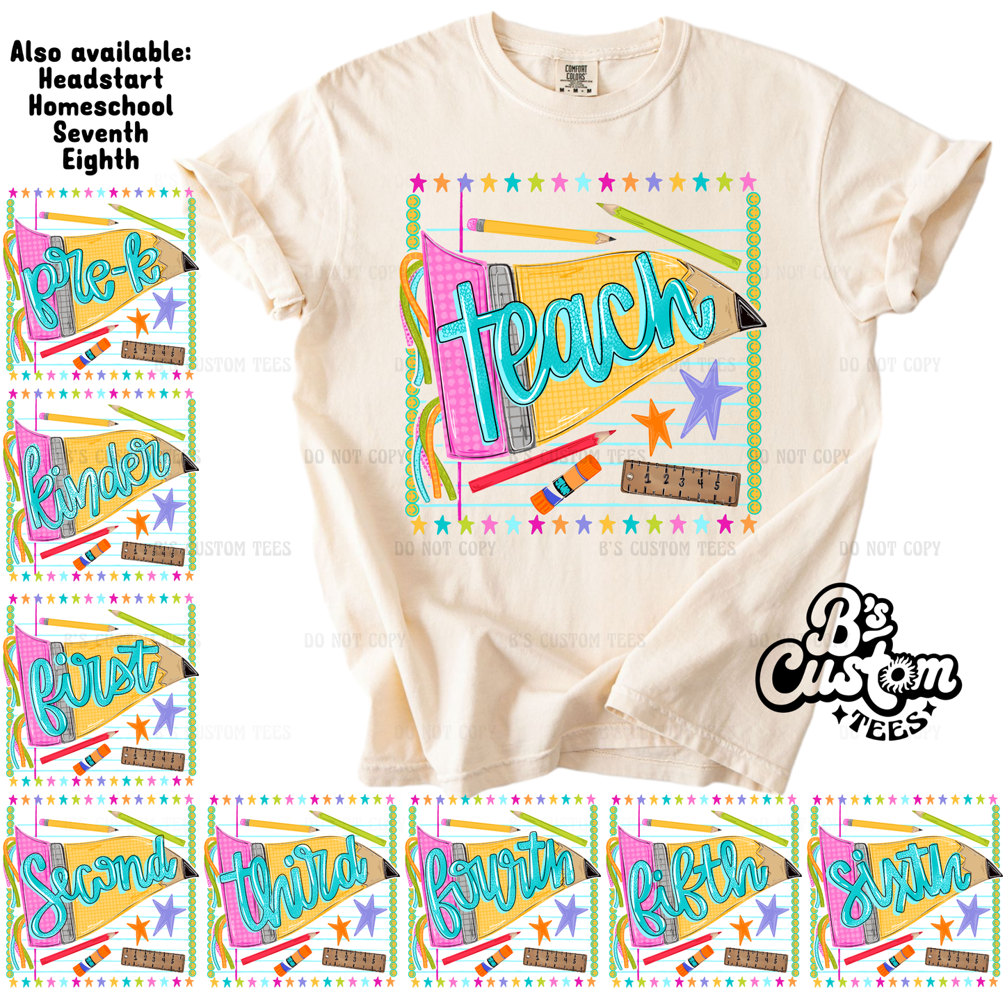 Teach/Grade Level Pencil Pennant