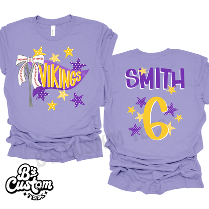 Team Flag + Polka Dot Stars *Personalized Back