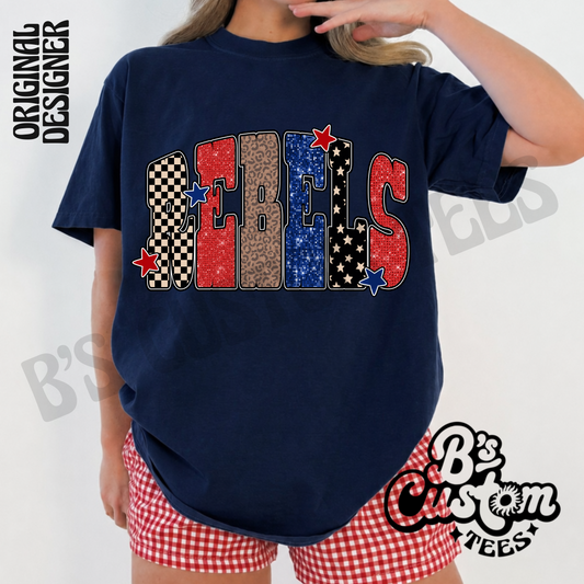 Rebels Check/Leopard/Stars Pattern