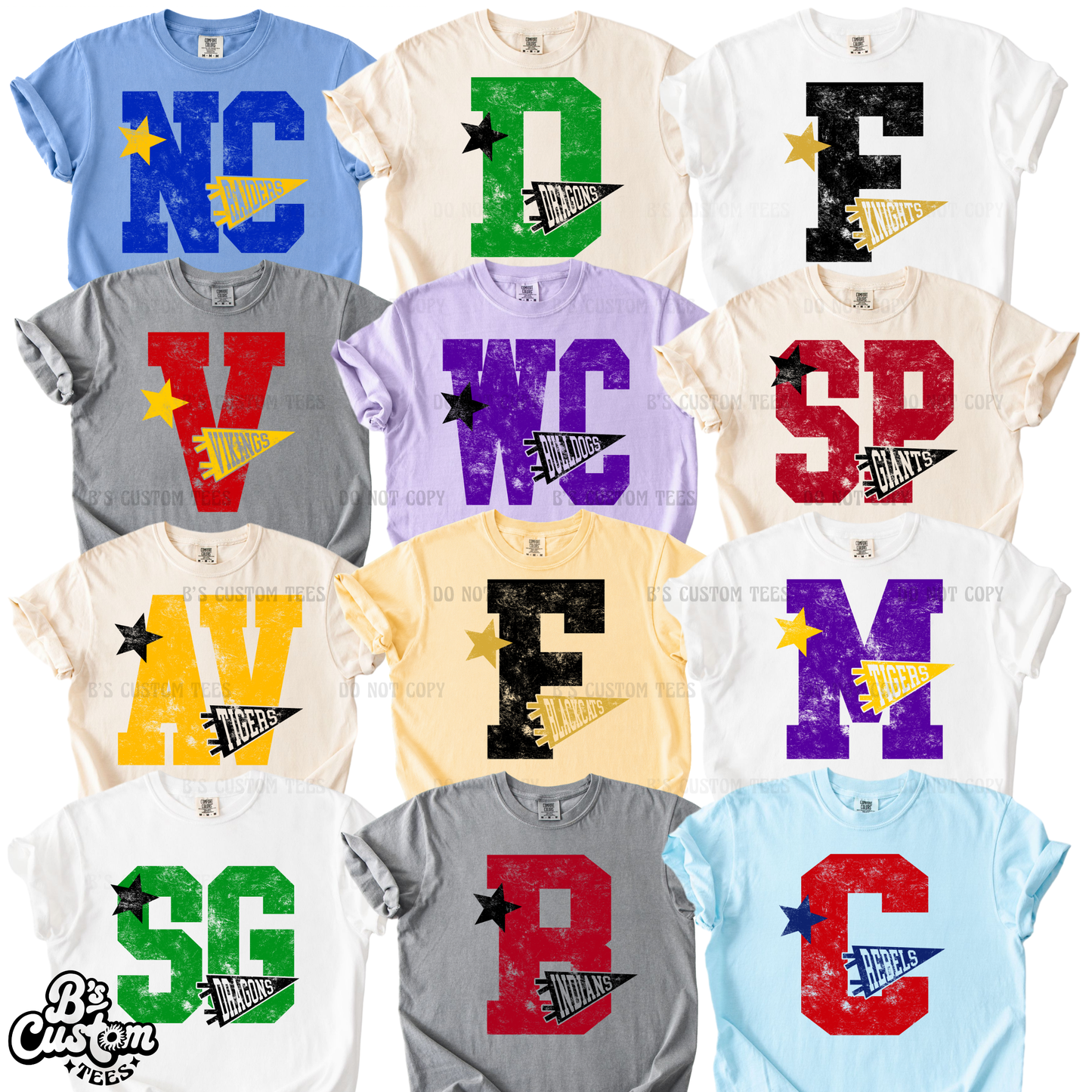 Grungy Letter + Pennant Custom