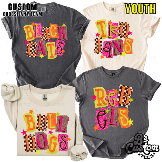 Neon Animal Print Mascot Custom YOUTH