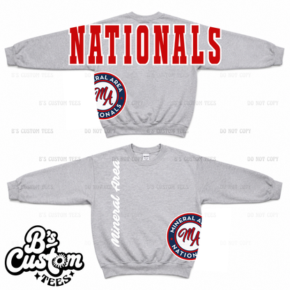 MA Nationals Side + Across the Sleeves Crewneck