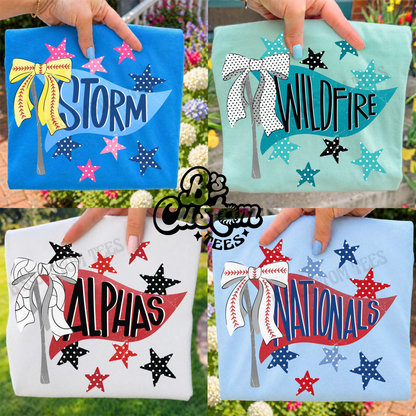 Team Flag + Polka Dot Stars